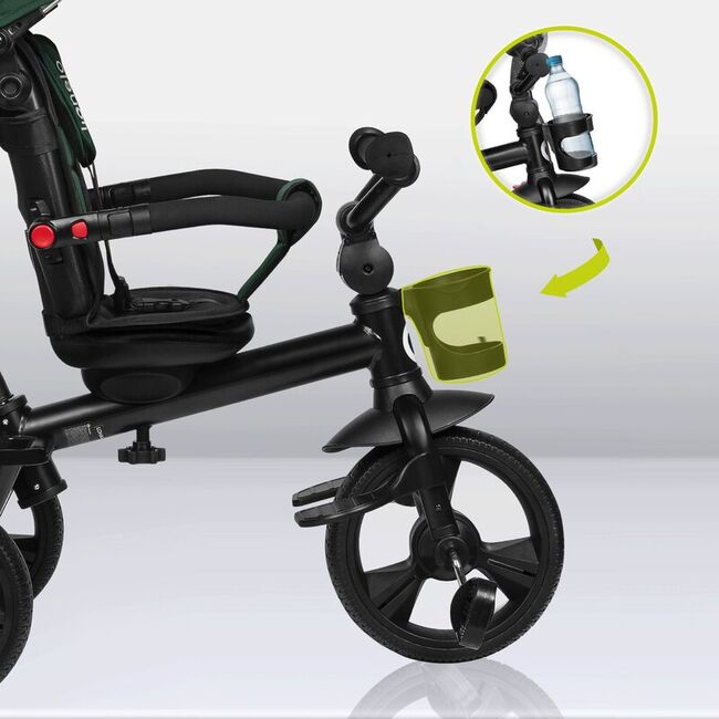 Tricicleta copii, Lionelo, Haari, Ultrapliabila, Multifunctionala, Suport picioare, Control al directiei, Scaun reversibil, Rotire 360 grade, Conform cu standardul european de securitate EN71, Verde BYNLO-HAARI_GREEN_EMERALD