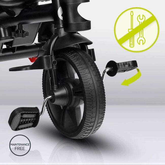 Tricicleta copii, Lionelo, Haari, Ultrapliabila, Multifunctionala, Suport picioare, Control al directiei, Scaun reversibil, Rotire 360 grade, Conform cu standardul european de securitate EN71, Verde BYNLO-HAARI_GREEN_EMERALD