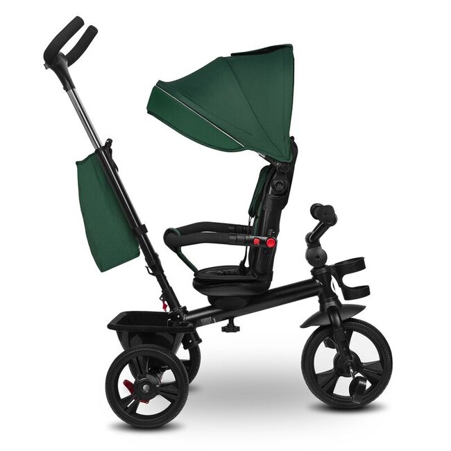 Tricicleta copii, Lionelo, Haari, Ultrapliabila, Multifunctionala, Suport picioare, Control al directiei, Scaun reversibil, Rotire 360 grade, Conform cu standardul european de securitate EN71, Verde BYNLO-HAARI_GREEN_EMERALD