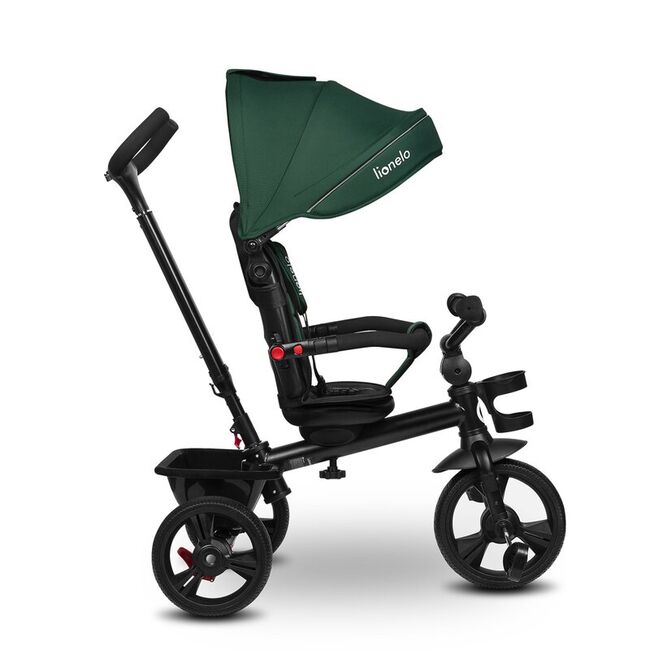 Tricicleta copii, Lionelo, Haari, Ultrapliabila, Multifunctionala, Suport picioare, Control al directiei, Scaun reversibil, Rotire 360 grade, Conform cu standardul european de securitate EN71, Verde BYNLO-HAARI_GREEN_EMERALD