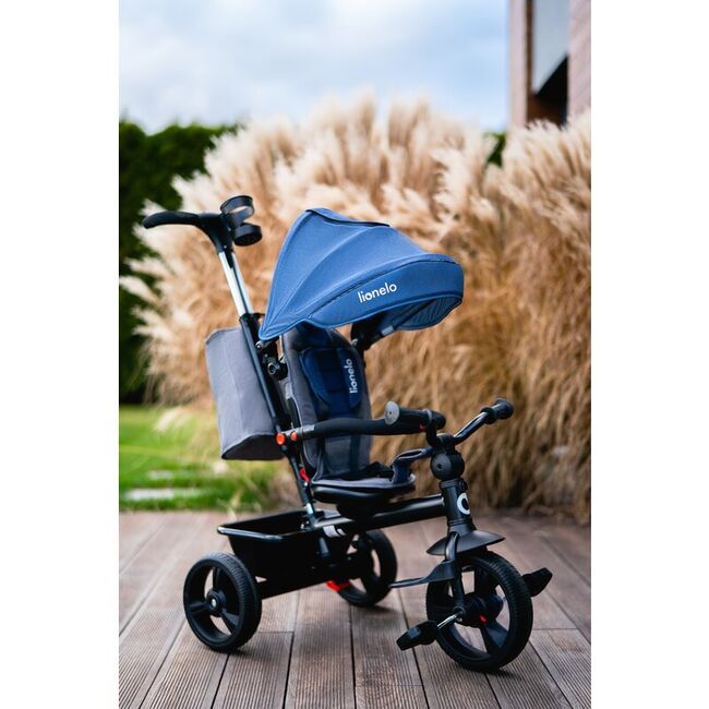 Tricicleta copii, Lionelo, Haari, Ultrapliabila, Multifunctionala, Suport picioare, Control al directiei, Scaun reversibil, Rotire 360 grade, Conform cu standardul european de securitate EN71, Verde BYNLO-HAARI_GREEN_EMERALD