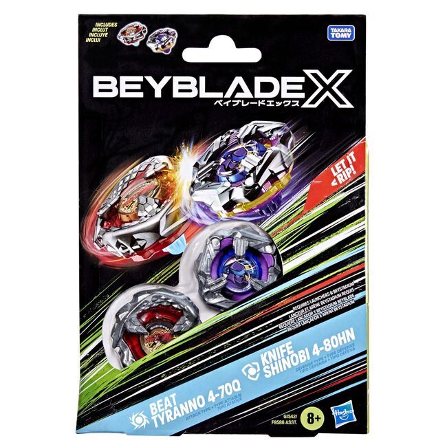 BEYBLADE X PACHET DUO BEAT TYRANNO 4-70Q SI KNIFE SHINOBI 4-80HN VIVF9586_G1542