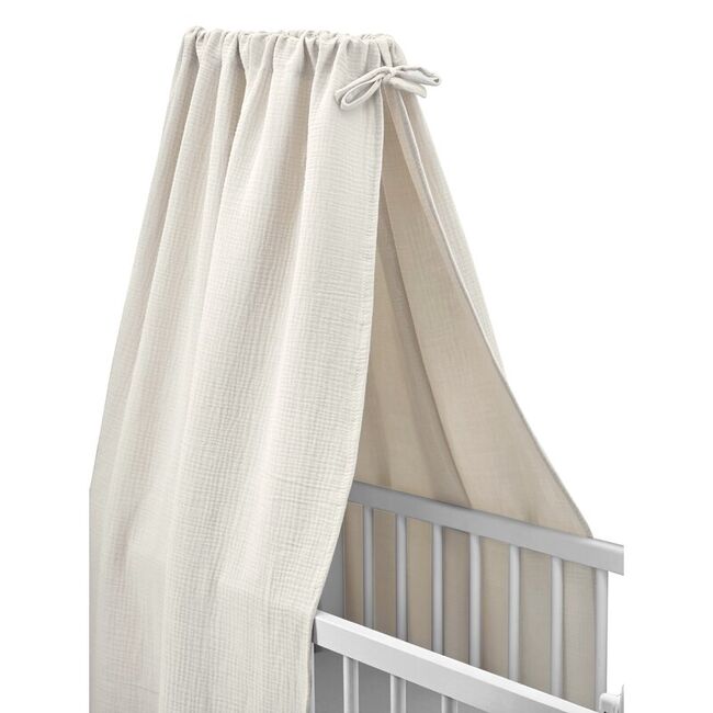 Baldachin, Qmini, Pentru patut, leagan, Din muselina dubla 145x200 cm, Material certificat Oeko Tex Standard 100, Cream BYN6426972029681