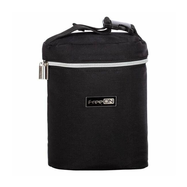 Geanta biberon, FreeON, Double Style, Pentru 2 biberoane, Mentine continutul atat cald, cat si rece, Black BYN86243