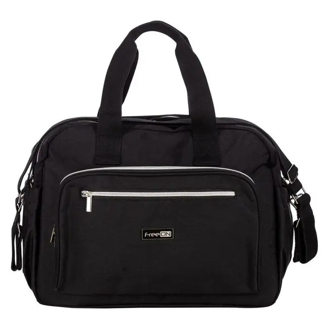 Geanta pentru scutece, FreeON, Style, Impermbeabila, Cu multiple buzunare, Dimensiune compacta, 39x32x18 cm, Black BYN86229