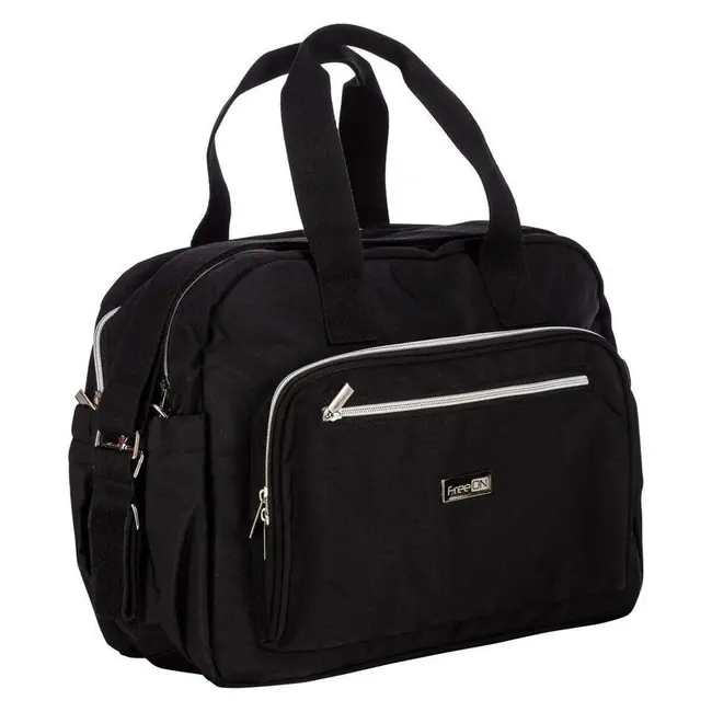 Geanta pentru scutece, FreeON, Style, Impermbeabila, Cu multiple buzunare, Dimensiune compacta, 39x32x18 cm, Black BYN86229