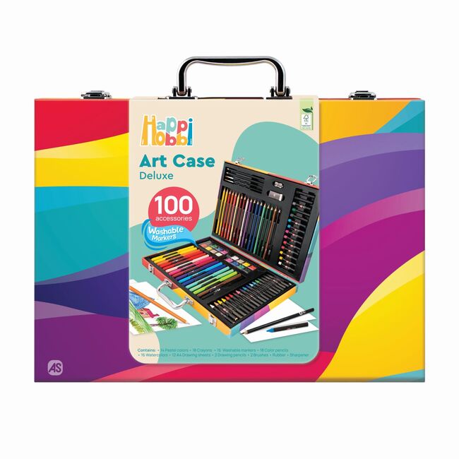 HAPPI HOBBI ART CASE SET DE DESEN DELUXE CU 100 DE ACCESORII CURCUBEU VIV1038-82057