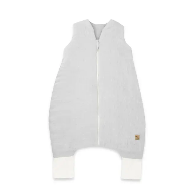 Sac de dormit, Qmini, Cu picioruse, De iarna, Din muselina dubla, Cu fermoar pe mijloc, 90 cm, S, Material certificat Oeko Tex Standard 100, Gray BYN6426972029803