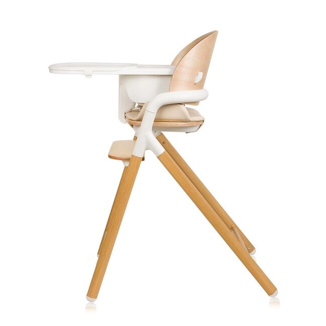 Scaun de masa multifunctional Celia, Lionelo, Din lemn de fag, 6 luni- adult, Reglabil pe inaltime, Spatar lat, Sezut ergonomic, Tavita silicon, Suport de picioare reglabil, Greutate maxima 90 Kg, Alb/Natural BYNLO-CELIA_WHITE_NATURAL_WOOD