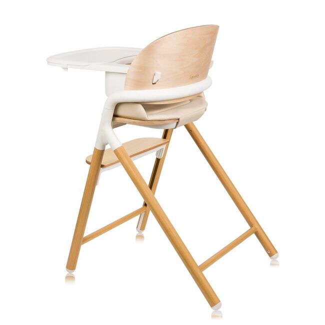 Scaun de masa multifunctional Celia, Lionelo, Din lemn de fag, 6 luni- adult, Reglabil pe inaltime, Spatar lat, Sezut ergonomic, Tavita silicon, Suport de picioare reglabil, Greutate maxima 90 Kg, Alb/Natural BYNLO-CELIA_WHITE_NATURAL_WOOD