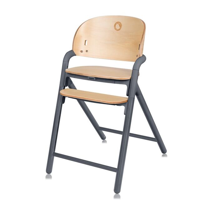 Scaun de masa multifunctional Celia, Lionelo, Din lemn de fag, 6 luni- adult, Reglabil pe inaltime, Spatar lat, Sezut ergonomic, Tavita silicon, Suport de picioare reglabil, Greutate maxima 90 Kg, Gri BYNLO-CELIA_GREY_WOOD