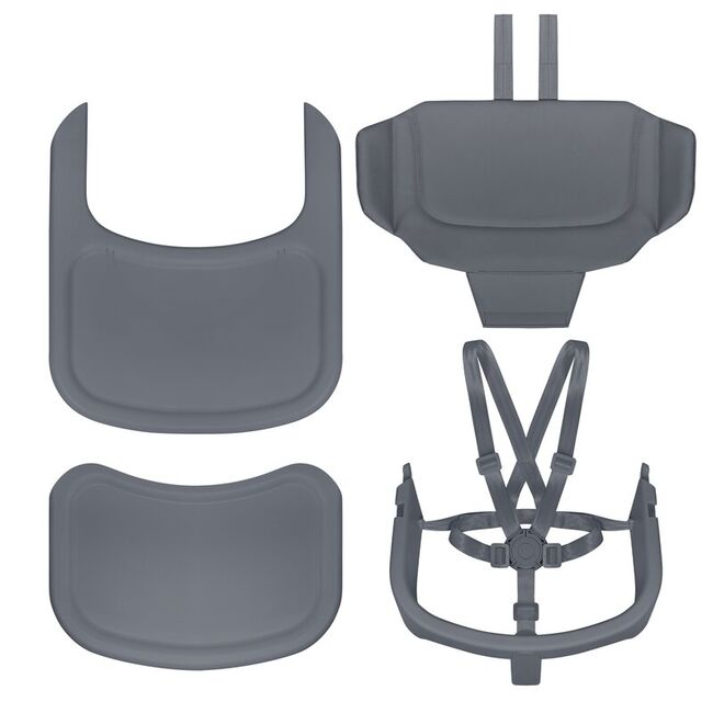 Scaun de masa multifunctional Celia, Lionelo, Din lemn de fag, 6 luni- adult, Reglabil pe inaltime, Spatar lat, Sezut ergonomic, Tavita silicon, Suport de picioare reglabil, Greutate maxima 90 Kg, Gri BYNLO-CELIA_GREY_WOOD