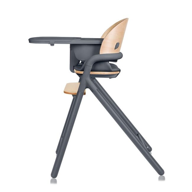 Scaun de masa multifunctional Celia, Lionelo, Din lemn de fag, 6 luni- adult, Reglabil pe inaltime, Spatar lat, Sezut ergonomic, Tavita silicon, Suport de picioare reglabil, Greutate maxima 90 Kg, Gri BYNLO-CELIA_GREY_WOOD