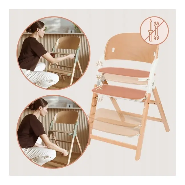 Scaun de masa multifunctional Megan, Lionelo, Din lemn de fag, 6 luni- adult, Reglabil pe inaltime, Husa impermeabila, Tavita silicon, Suport de picioare reglabil, Greutate maxima 110 Kg, Alb/Natur BYNLO-MEGAN_WHITE_NATURAL_WOOD