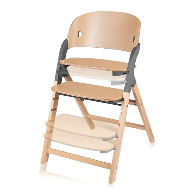 Scaun de masa multifunctional Megan, Lionelo, Din lemn de fag, 6 luni- adult, Reglabil pe inaltime, Husa impermeabila, Tavita silicon, Suport de picioare reglabil, Greutate maxima 110 Kg, Gri BYNLO-MEGAN_GREY_WOOD