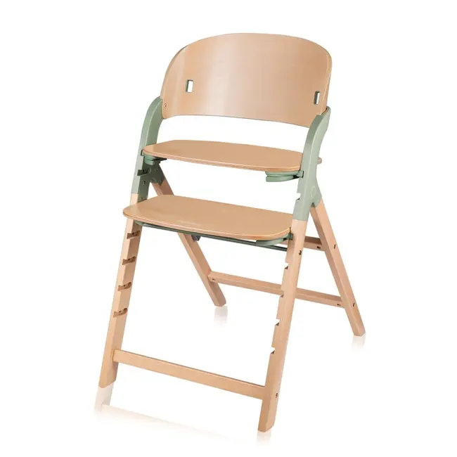 Scaun de masa multifunctional Megan, Lionelo, Din lemn de fag, 6 luni- adult, Reglabil pe inaltime, Husa impermeabila, Tavita silicon, Suport de picioare reglabil, Greutate maxima 110 Kg, Verde BYNLO-MEGAN_GREEN_WOOD