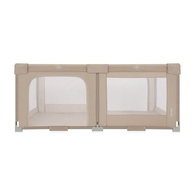 Tarc de joaca copii, Lionelo, Florence Easy Fold, 150 x 180 x 75 cm, Pliere, depliere automata, Include geanta de transport, Din plasa, Cu doua intrari laterale, 0-48 luni, Conform cu EN12227, Bej BYNLO-FLORENCE_EASY_FOLD_BEIGE_SAND