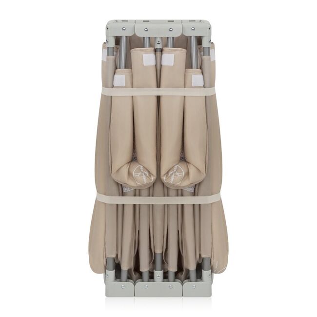 Tarc de joaca copii, Lionelo, Florence Easy Fold, 150 x 180 x 75 cm, Pliere, depliere automata, Include geanta de transport, Din plasa, Cu doua intrari laterale, 0-48 luni, Conform cu EN12227, Bej BYNLO-FLORENCE_EASY_FOLD_BEIGE_SAND