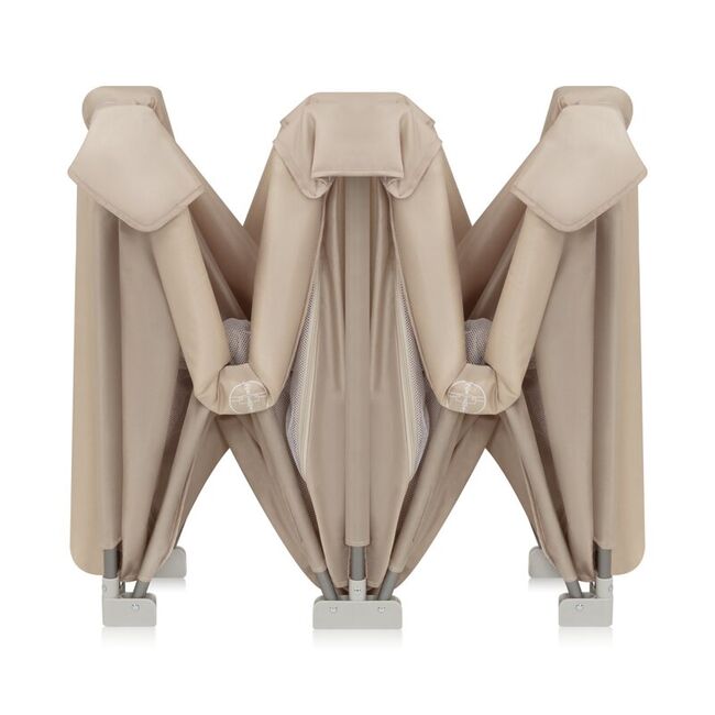 Tarc de joaca copii, Lionelo, Florence Easy Fold, 150 x 180 x 75 cm, Pliere, depliere automata, Include geanta de transport, Din plasa, Cu doua intrari laterale, 0-48 luni, Conform cu EN12227, Bej BYNLO-FLORENCE_EASY_FOLD_BEIGE_SAND