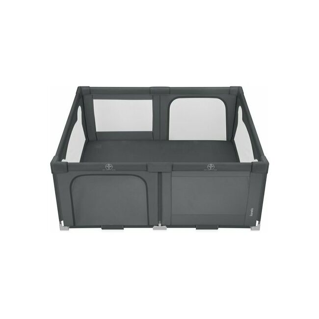 Tarc de joaca copii, Lionelo, Florence Easy Fold, 150 x 180 x 75 cm, Pliere, depliere automata, Include geanta de transport, Din plasa, Cu doua intrari laterale, 0-48 luni, Conform cu EN12227, Gri BYNLO-FLORENCE_EASY_FOLD_GREY_GRAPHITE