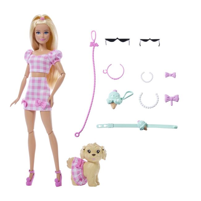 BARBIE TWINNING LOOKS SET PAPUSA BARBIE BLONDA SI CATEL CU ACCESORII VIVMTJFP36