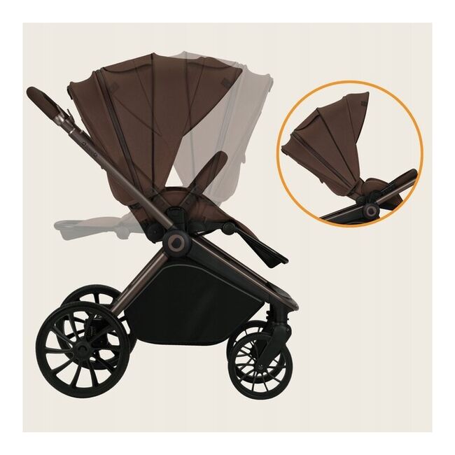 Carucior sport, Lionelo, Mika Plus, Cadru din aluminiu, Copertina XXL, Spatar reglabil in 3 pozitii, Cu accesorii, Pana la 22 kg, 6-48 luni; EN1888-1, EN1888-2 EN1466, Mocha Mousse BYNLO-MIKA_PLUS_MOCHA_MOUSSE