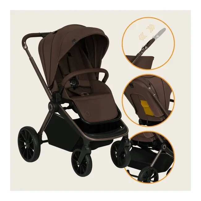 Carucior sport, Lionelo, Mika Plus, Cadru din aluminiu, Copertina XXL, Spatar reglabil in 3 pozitii, Cu accesorii, Pana la 22 kg, 6-48 luni; EN1888-1, EN1888-2 EN1466, Mocha Mousse BYNLO-MIKA_PLUS_MOCHA_MOUSSE
