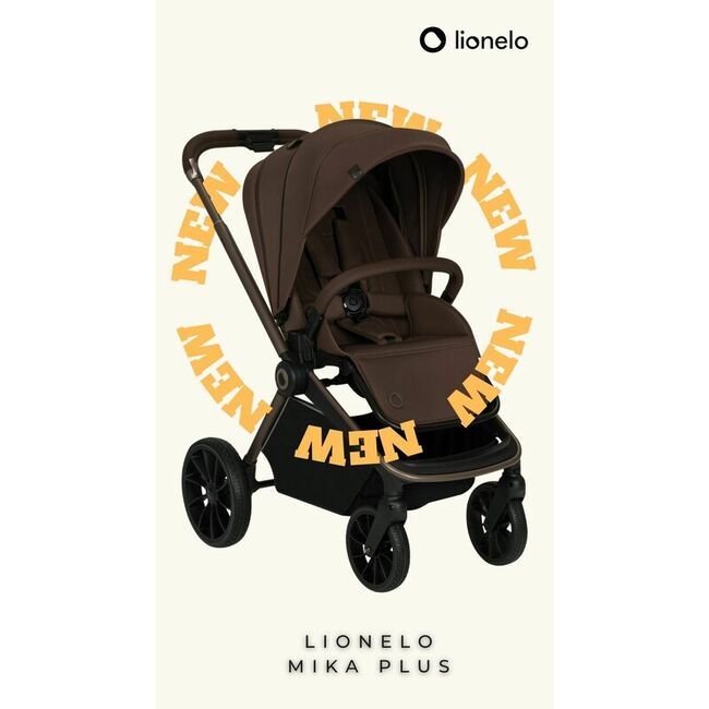 Carucior sport, Lionelo, Mika Plus, Cadru din aluminiu, Copertina XXL, Spatar reglabil in 3 pozitii, Cu accesorii, Pana la 22 kg, 6-48 luni; EN1888-1, EN1888-2 EN1466, Mocha Mousse BYNLO-MIKA_PLUS_MOCHA_MOUSSE