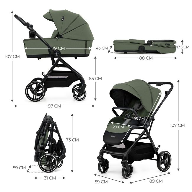 KINDERKRAFT MULTIFUNCTIONAL STROLLER YOXI 2IN1 MYSTIC GREEN VIVKSYOXI00GRE2000