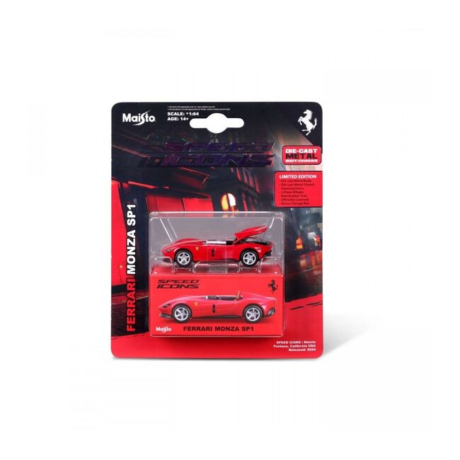 MAISTO MASINUTA METALICA SPEED ICONS FERRARI SP1 ROSU SCARA 1 LA 64 VIVMST15700_FerrariSP1_Red