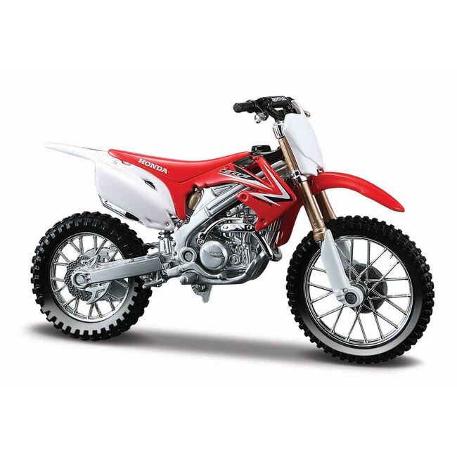 MAISTO MOTOCICLETA METALICA CU STAND HONDA CRF 450 R SCARA 1 LA 18 VIVMST39030_HndCRF45OR