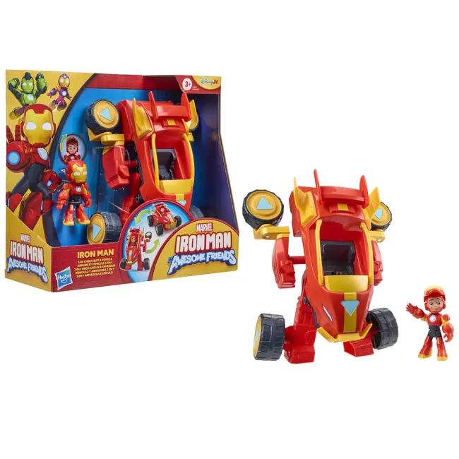 MARVEL IRON MAN SI PRIETENII SAI UIMITORI SET VEHICUL 2 IN 1 SI FIGURINA IRON MAN VIVG1258_G1474