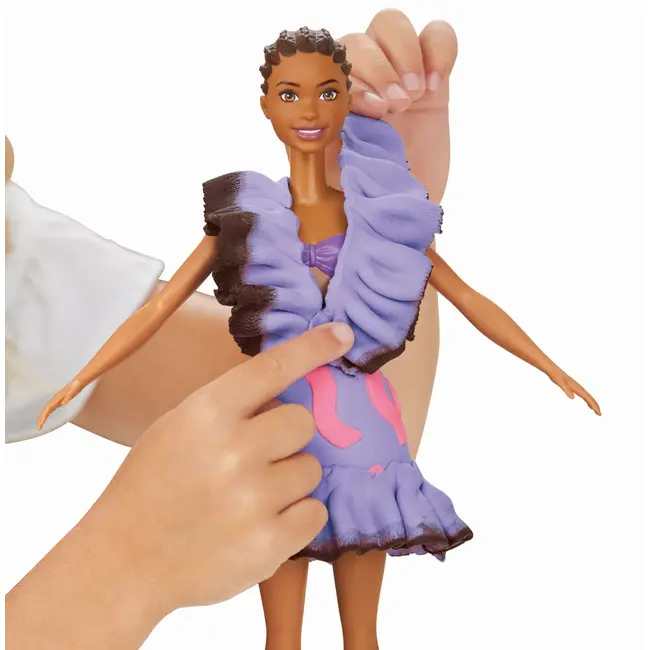 PLAY DOH BARBIE SET PLASTELINA BARBIE FASHIONISTA RUFFLES CREATII VESTIMENTARE VIVG1359