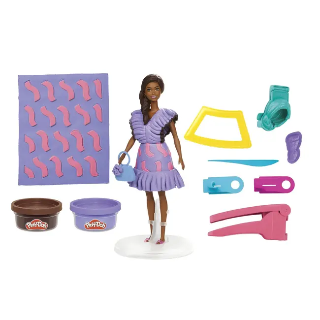 PLAY DOH BARBIE SET PLASTELINA BARBIE FASHIONISTA RUFFLES CREATII VESTIMENTARE VIVG1359