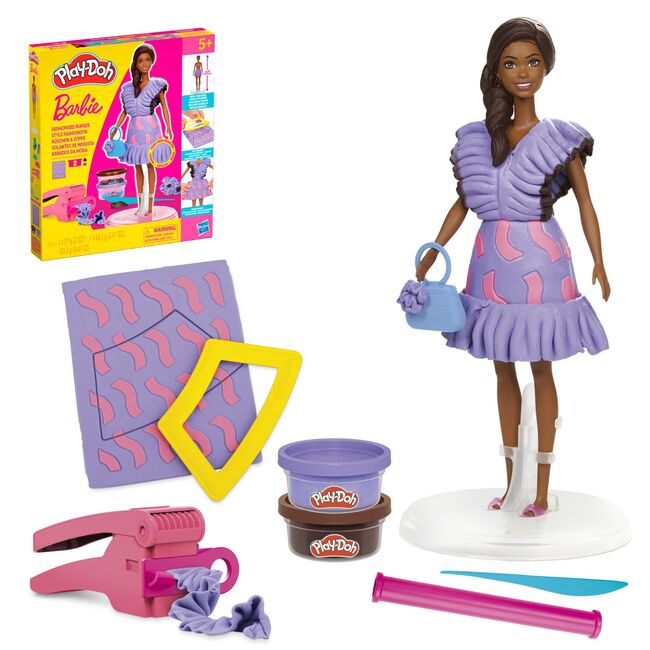 PLAY DOH BARBIE SET PLASTELINA BARBIE FASHIONISTA RUFFLES CREATII VESTIMENTARE VIVG1359