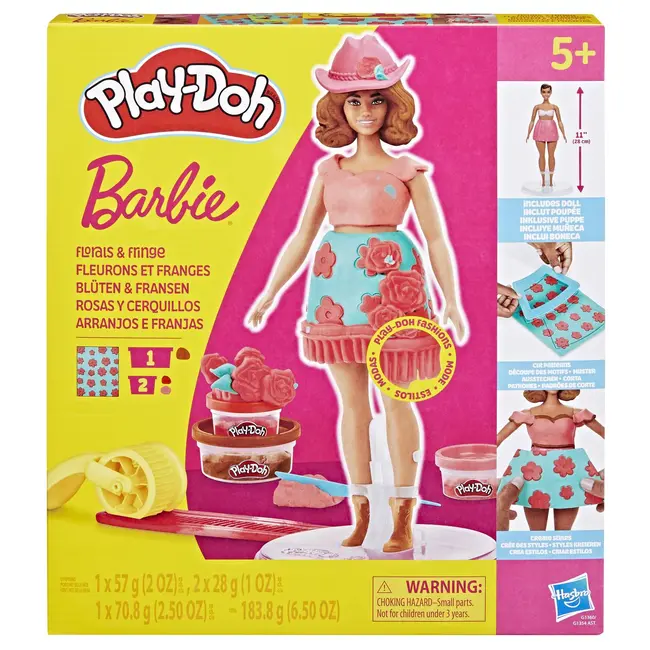 PLAY DOH BARBIE SET PLASTELINA CREATII VESTIMENTARE CU FLORI SI FRANJURI COWBOY VIVG1360