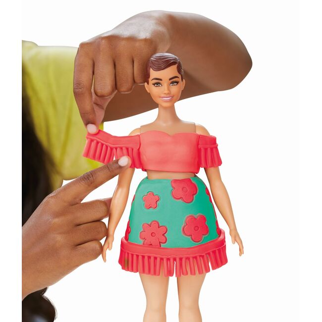 PLAY DOH BARBIE SET PLASTELINA CREATII VESTIMENTARE CU FLORI SI FRANJURI COWBOY VIVG1360