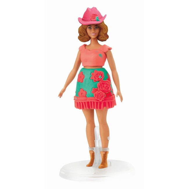 PLAY DOH BARBIE SET PLASTELINA CREATII VESTIMENTARE CU FLORI SI FRANJURI COWBOY VIVG1360