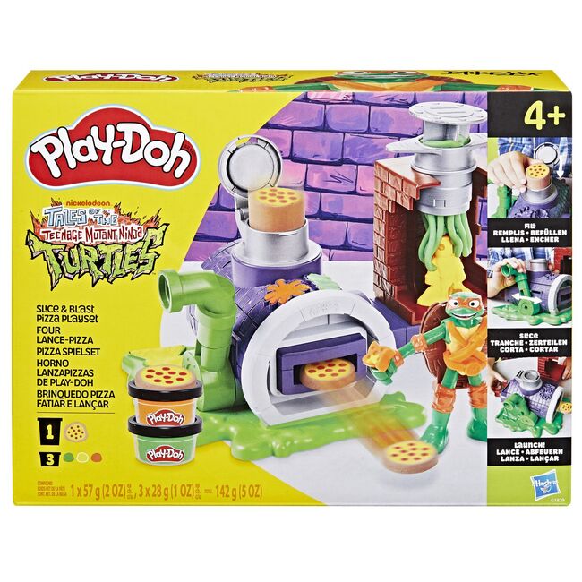 PLAY DOH POVESTIRI CU TESTOASE NINJA ADOLESCENTE MUTANTE SET PLASTELINA PIZZA TAIE SI ARUNCA VIVG1829