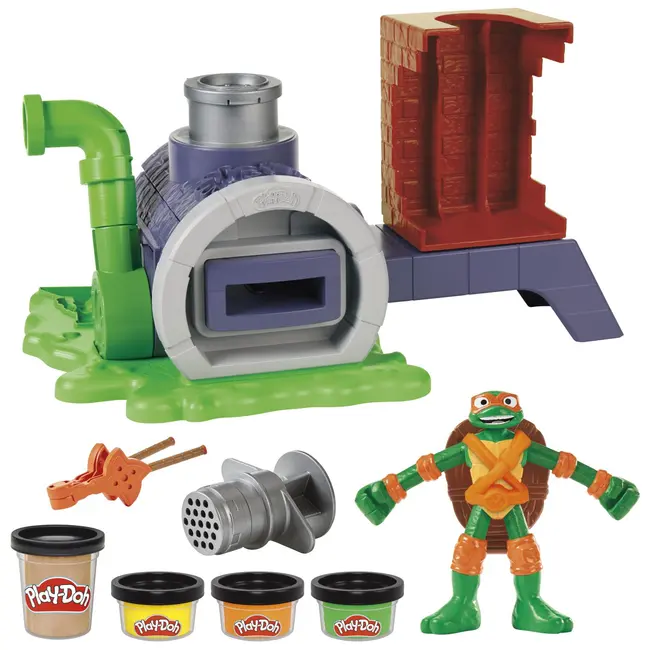 PLAY DOH POVESTIRI CU TESTOASE NINJA ADOLESCENTE MUTANTE SET PLASTELINA PIZZA TAIE SI ARUNCA VIVG1829