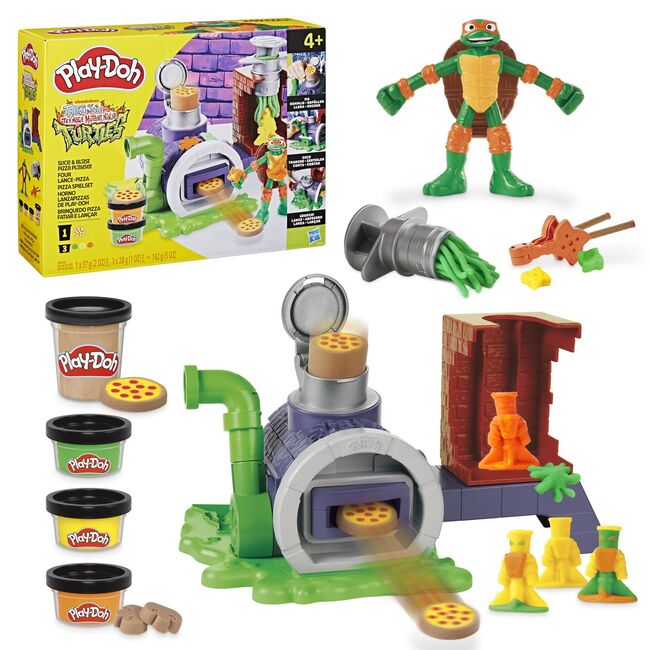 PLAY DOH POVESTIRI CU TESTOASE NINJA ADOLESCENTE MUTANTE SET PLASTELINA PIZZA TAIE SI ARUNCA VIVG1829