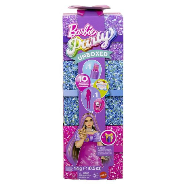 BARBIE SET PARTY UNBOXED REVEAL PAPUSA BARBIE MOV CU 10 ACCESORII SURPRIZA VIVMTJFY67