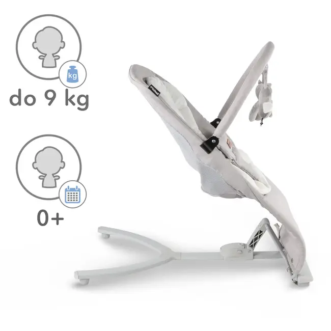 Balansoar Pentru Bebelusi Kidwell Rubi Gri Alb ,   Confort, Siguranta Si Relaxare Din Primele Zile Pjbleburub01a2