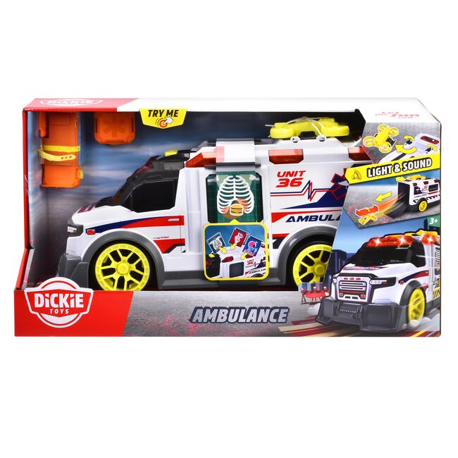 DICKIE TOYS AMBULANTA CU LUMINI SI SUNETE 35.5CM VIV203307003
