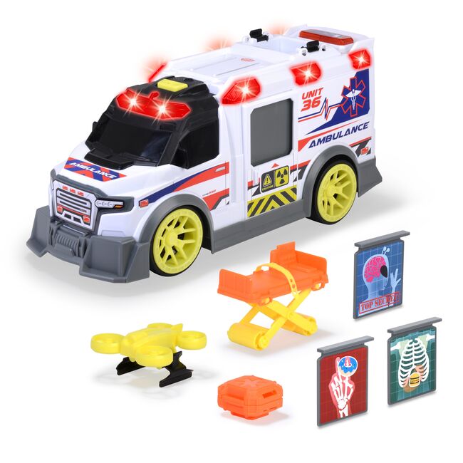 DICKIE TOYS AMBULANTA CU LUMINI SI SUNETE 35.5CM VIV203307003