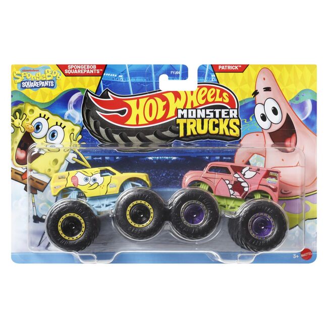 HOT WHEELS MONSTER TRUCK SET 2 MASINI SPONGEBOB SQUAREPANTS SI PATRICK SCARA 1 LA 64 VIVMTFYJ64_JCC81