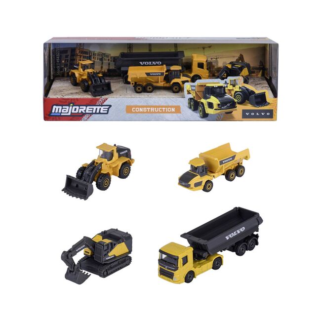 MAJORETTE SET 4 UTILAJE METALICE VOLVO CONSTRUCTION 7.5CM VIV8503105000