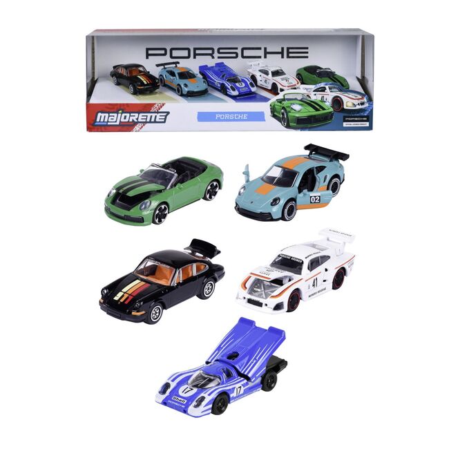 MAJORETTE SET 5 MASINUTE METALICE PORSCHE 2 MODELE EXCLUSIVE SCARA 1 LA 64 VIV8502105002