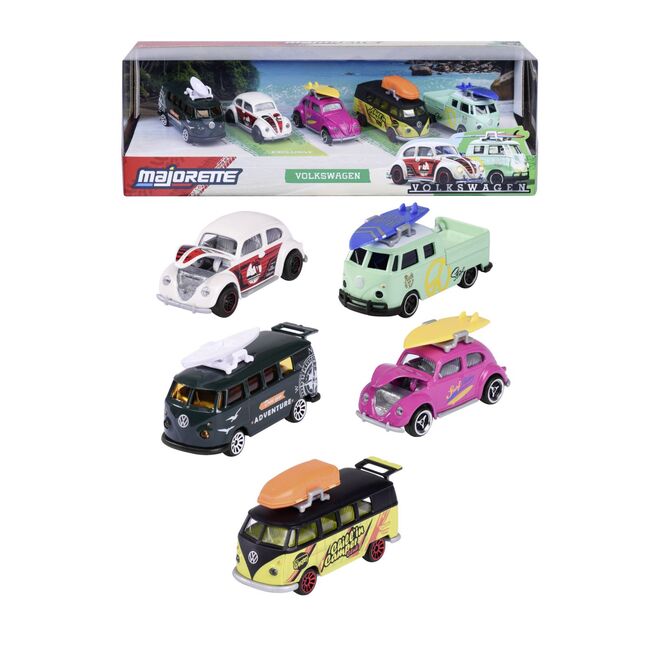 MAJORETTE SET 5 MASINUTE METALICE VOLKSWAGEN 7.5CM VIV8504105003