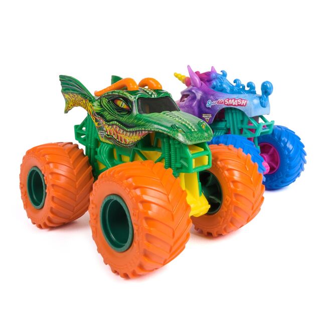 MONSTER JAM SET 2 MASINUTE METALICE DRAGON SI SPARKLE SMASH SCARA 1 LA 64 VIV6064128_20150285